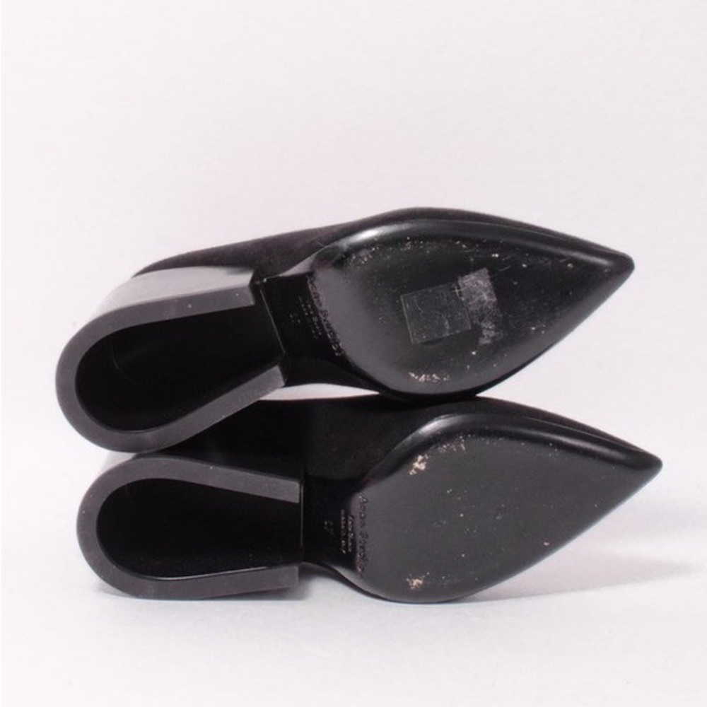 Acne Black ALVARA Suede Block Heels - Picture 3 of 5
